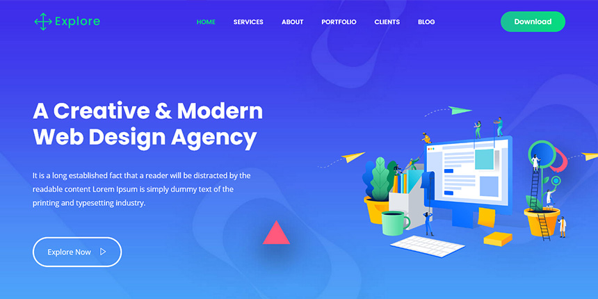 Explore - Free Digital Agency and Portfolio Template